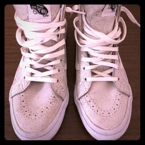 Vans Sk8-Hi Zip cracked white leather sneakersW8.5